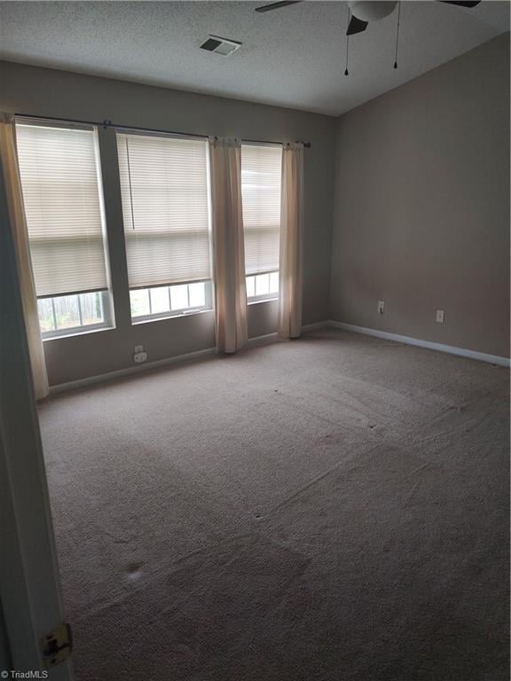 3855 Windstream Way, Jamestown, NC 27282 - carpeted empty room featuring ceiling fan, plenty of natural light, baseboards, and a textured ceiling