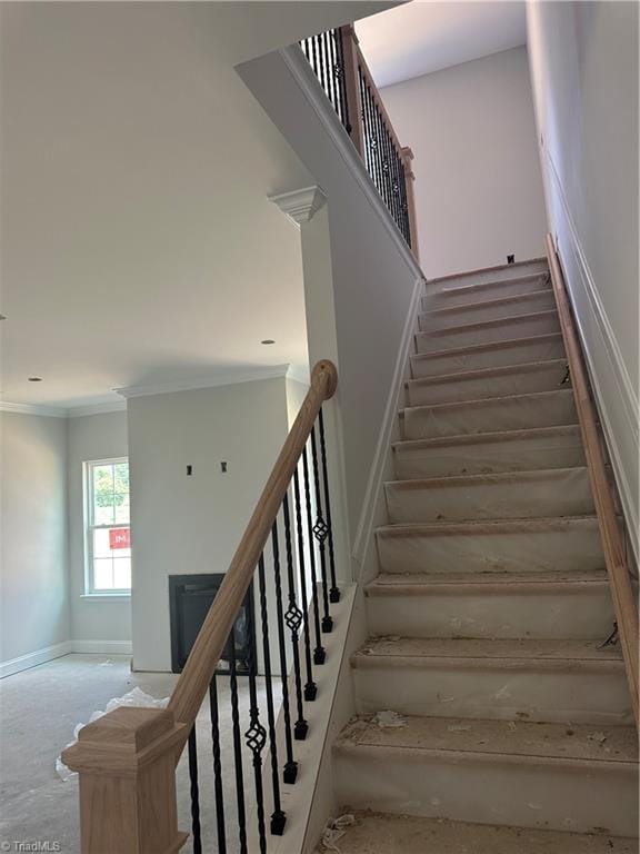 3293 Alyssa Way Lot 3, High Point, NC 27265 - stairway with ornamental molding and baseboards