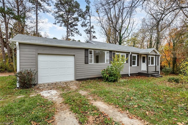 ranch-style home with a garage