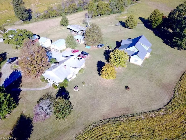 aerial view featuring a rural view