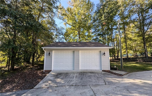 view of garage