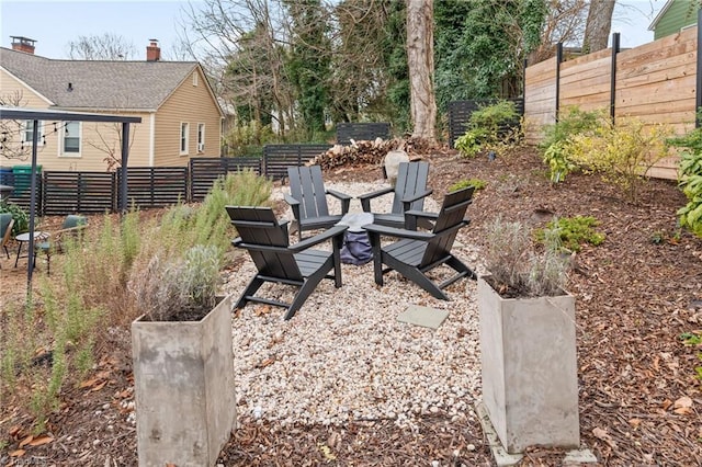 view of patio featuring a fenced backyard