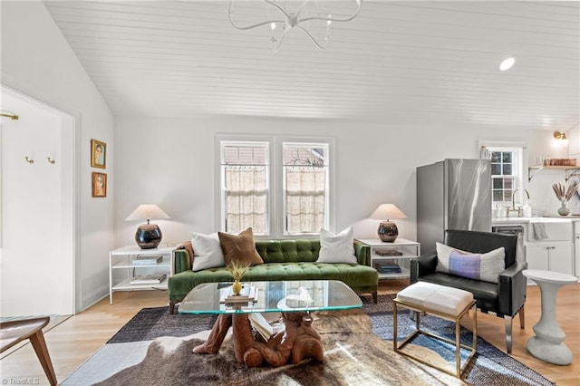 living area with light wood-style flooring