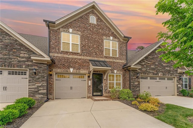 view of property with a garage