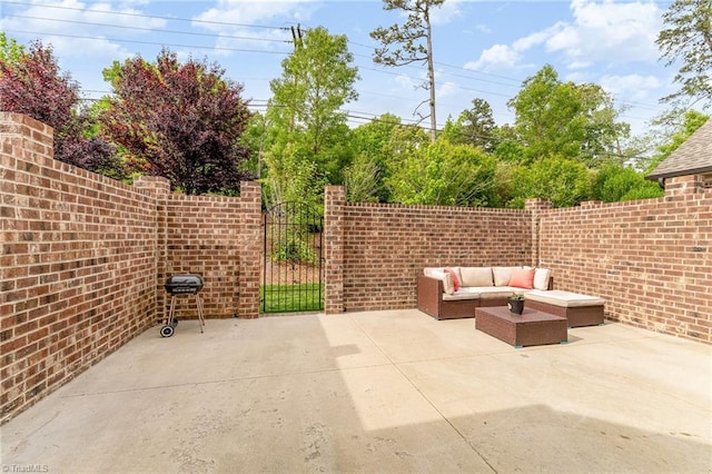 view of patio featuring outdoor lounge area