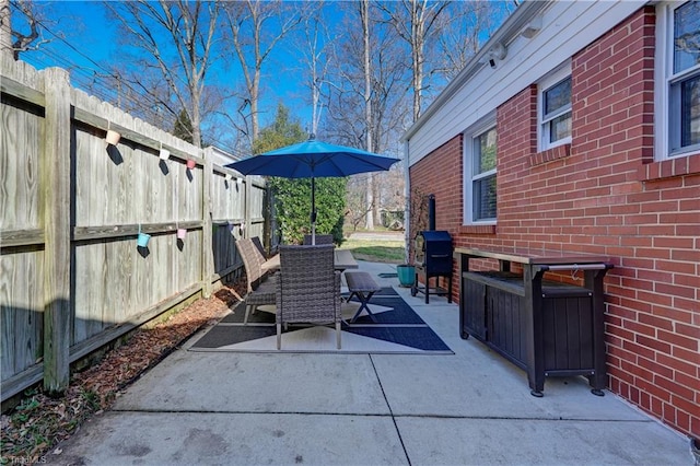 view of patio featuring grilling area