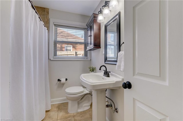 bathroom featuring tile patterned floors and toilet