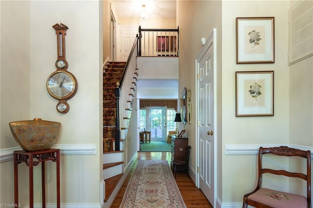 hall featuring hardwood / wood-style floors