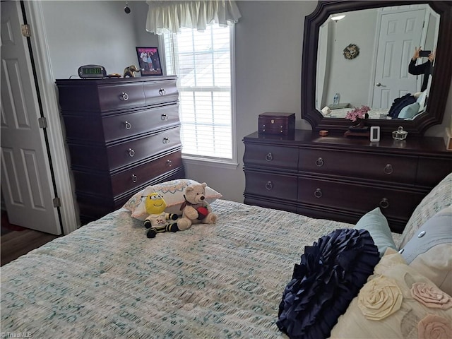 bedroom with multiple windows