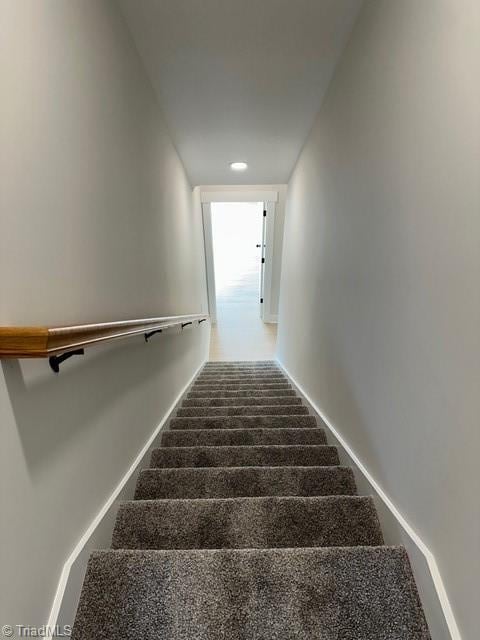 staircase with carpet