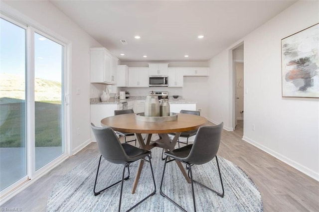 248 Warbler Way, Lexington, NC 27295 - dining room with light wood-style floors, baseboards, and recessed lighting