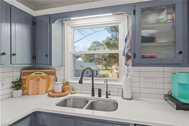 kitchen with sink and backsplash