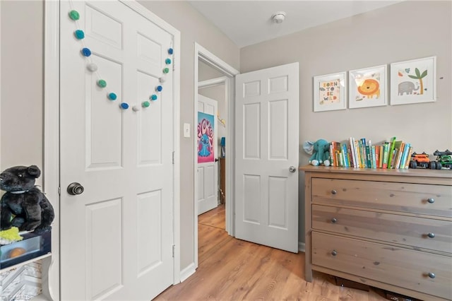 interior space with light hardwood / wood-style flooring