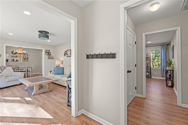 hall featuring hardwood / wood-style flooring