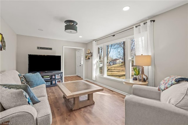 living room featuring hardwood / wood-style floors