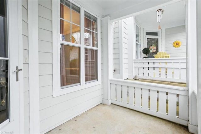 balcony featuring a porch