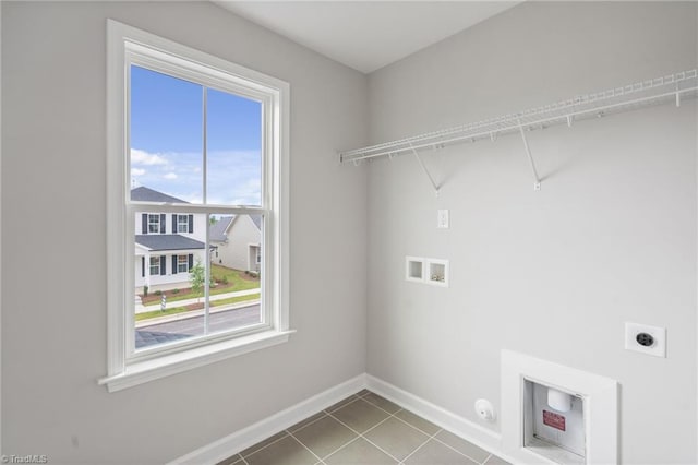 1416 Prospect Hill St, Kernersville, NC 27284 - laundry room with hookup for an electric dryer, washer hookup, baseboards, tile patterned floors, and gas dryer hookup