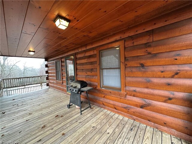 deck featuring area for grilling