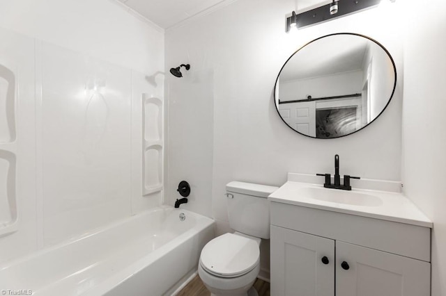 1524 E 14th St, Winston-Salem, NC 27105 - full bathroom featuring vanity, ornamental molding, and shower / tub combination