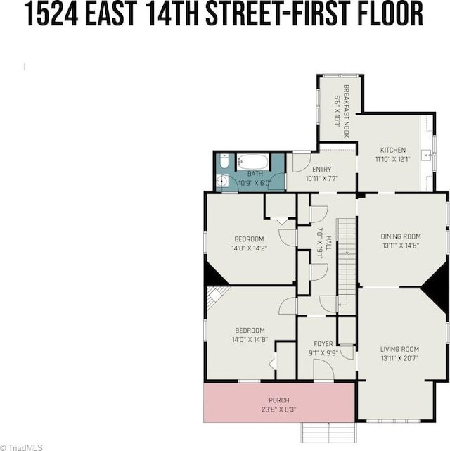 1524 E 14th St, Winston-Salem, NC 27105 - view of home floor plan