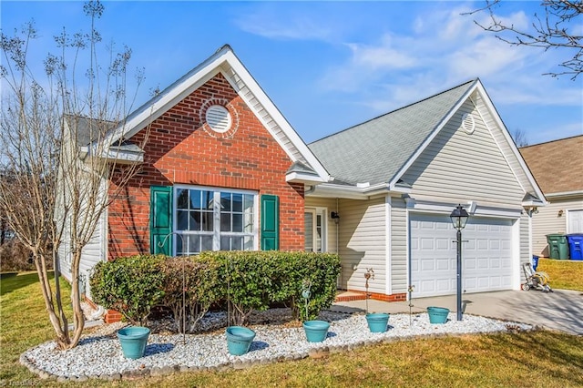 view of front of house with a garage