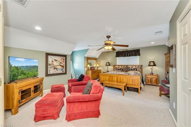 883 Wagon Ridge Ln, Ferguson, NC 28624 - bedroom with carpet flooring, recessed lighting, a ceiling fan, and baseboards