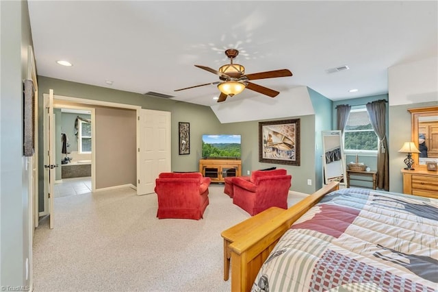 883 Wagon Ridge Ln, Ferguson, NC 28624 - carpeted bedroom featuring baseboards, recessed lighting, and a ceiling fan