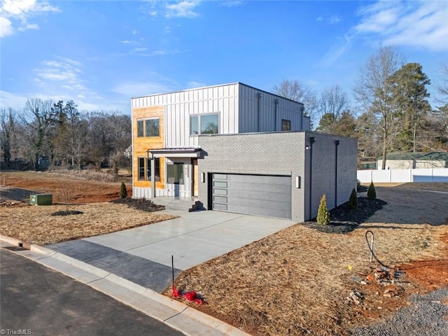 contemporary house with a garage