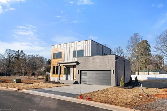 contemporary house featuring a garage