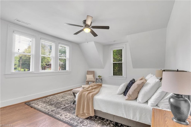 1501 Wiltshire St, High Point, NC 27265 - bedroom with wood finished floors, ceiling fan, and baseboards