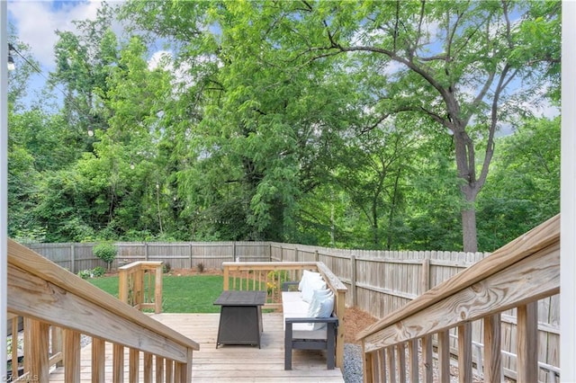 1501 Wiltshire St, High Point, NC 27265 - wooden deck with a fenced backyard