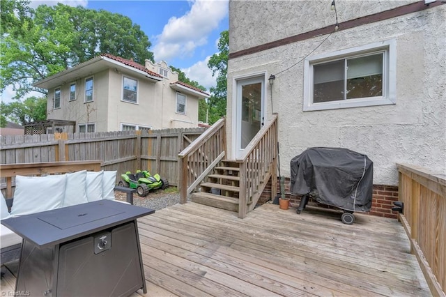 1501 Wiltshire St, High Point, NC 27265 - wooden terrace featuring area for grilling
