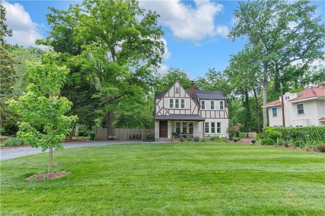 1501 Wiltshire St, High Point, NC 27265 - view of front of house with covered porch and a chimney