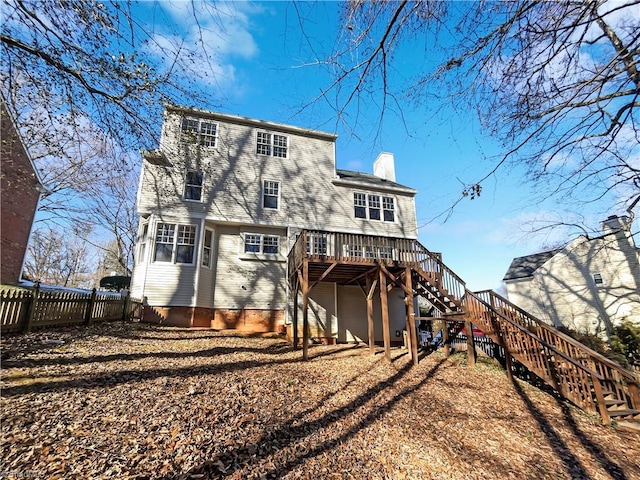 rear view of property with a deck