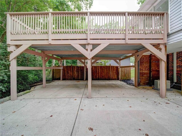 view of patio with a carport