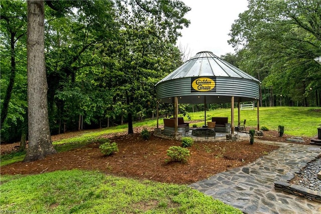 view of property's community featuring a gazebo and a yard