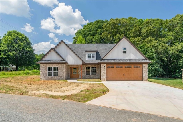 115 Corbin Ln, Lexington, NC 27295 - view of front facade with a garage, driveway, brick siding, a front lawn, and roof with shingles