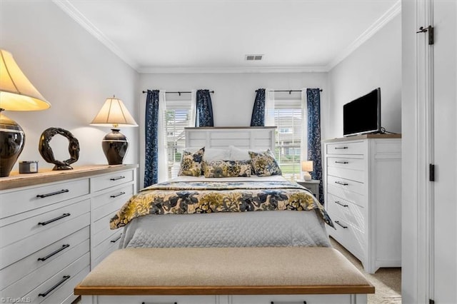 3615 Sainsbury Ln, Greensboro, NC 27409 - bedroom with crown molding and light colored carpet