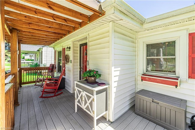 1602 Larkin St, High Point, NC 27262 - wooden deck with a porch