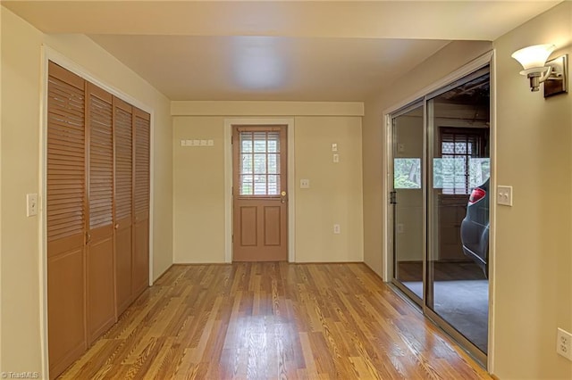 entrance foyer featuring light wood-type flooring