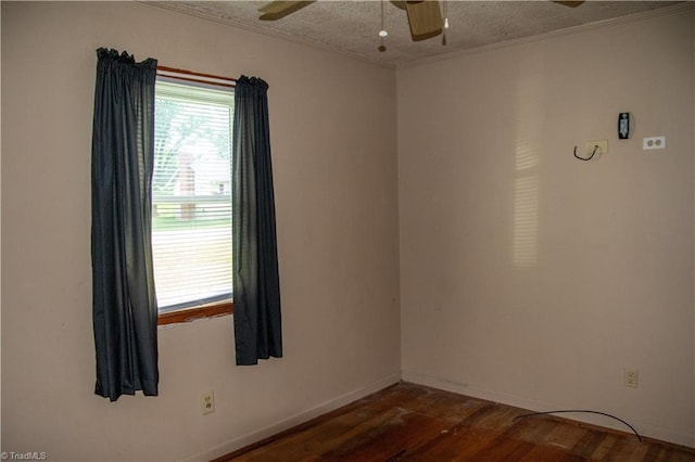 2446 Greenway St, Burlington, NC 27217 - unfurnished room with ceiling fan, dark wood finished floors, and ornamental molding