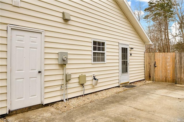 view of home's exterior with a patio area