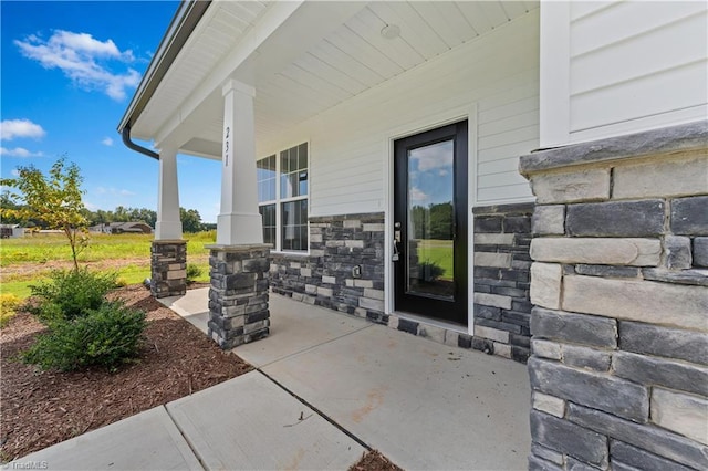 view of patio with a porch