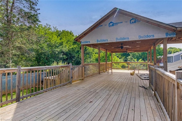 1401 Bretton St, Winston-Salem, NC 27105 - wooden terrace featuring ceiling fan
