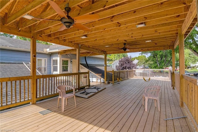 1401 Bretton St, Winston-Salem, NC 27105 - deck featuring a ceiling fan