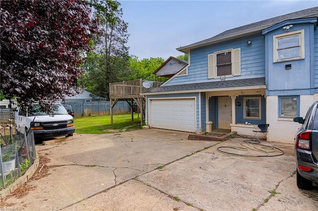1401 Bretton St, Winston-Salem, NC 27105 - view of front facade with driveway, roof with shingles, and a garage