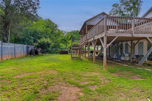1401 Bretton St, Winston-Salem, NC 27105 - view of yard with stairway and a deck