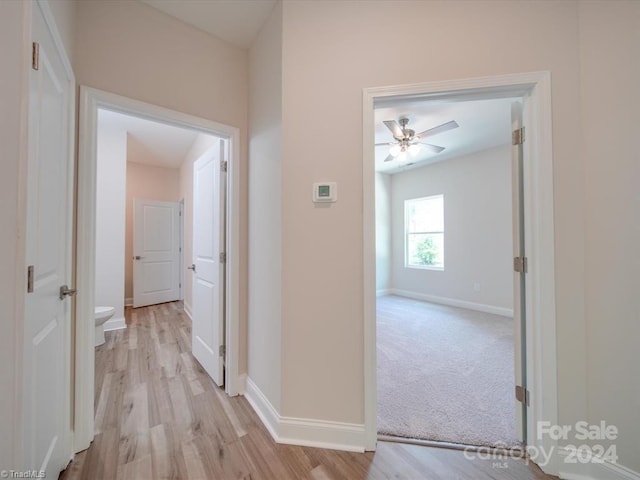 hall featuring light hardwood / wood-style flooring