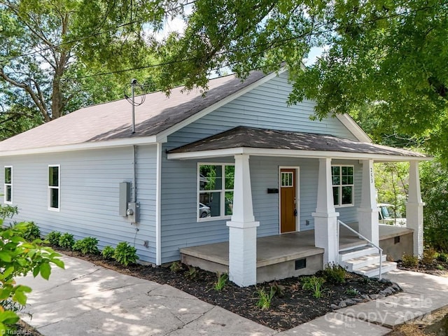 exterior space featuring covered porch