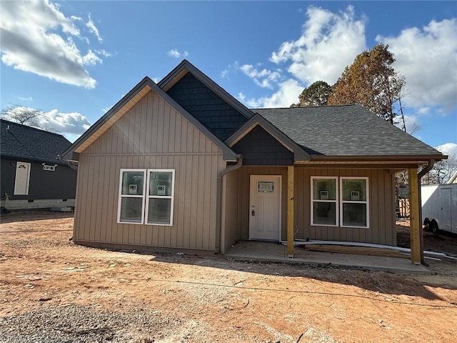 view of front of home featuring covered porch